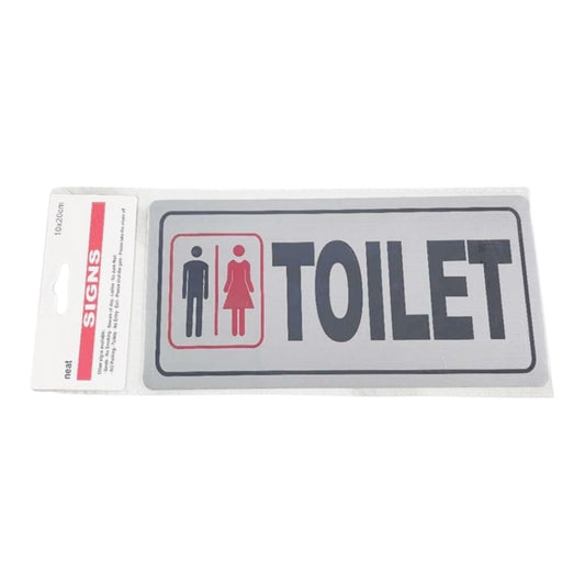 Self-Adhesive Sign "Toilet" 1pc 10*20cm Black