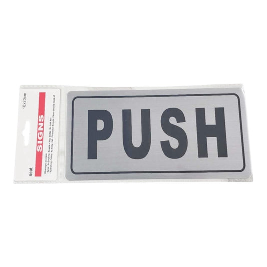 Self-Adhesive Sign "PUSH" 1pc 10*20cm Black
