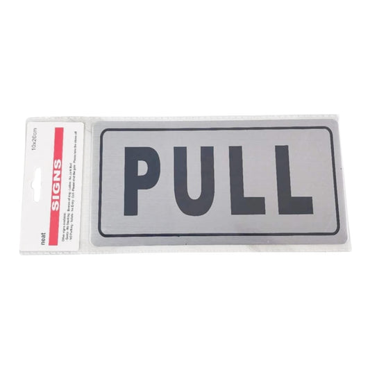 Self-Adhesive Sign "PULL" Pull 1pc 10*20cm Black