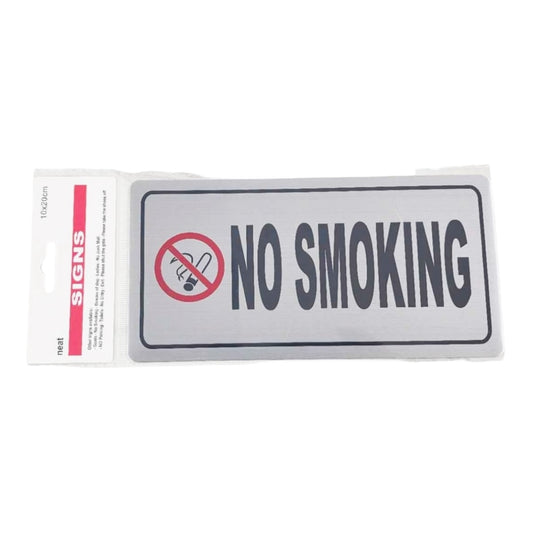 "NO SMOKING" Self-Adhesive Sign 1pc 10*20cm Black