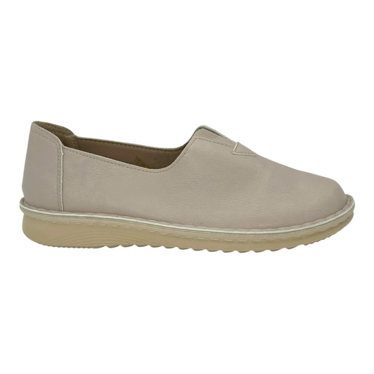 MIRA MAX Γυναικεία Δερμάτινα Slip-On Παπούτσια Beige