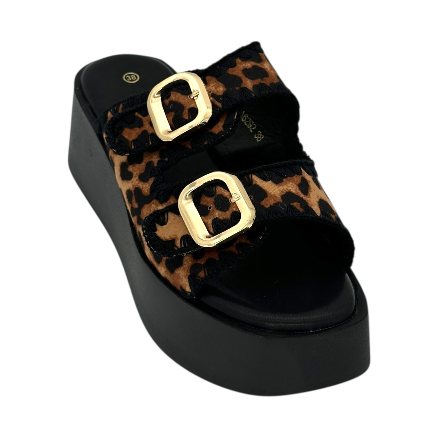 Mira Max Women's Platforms with Double Buckle Leopard