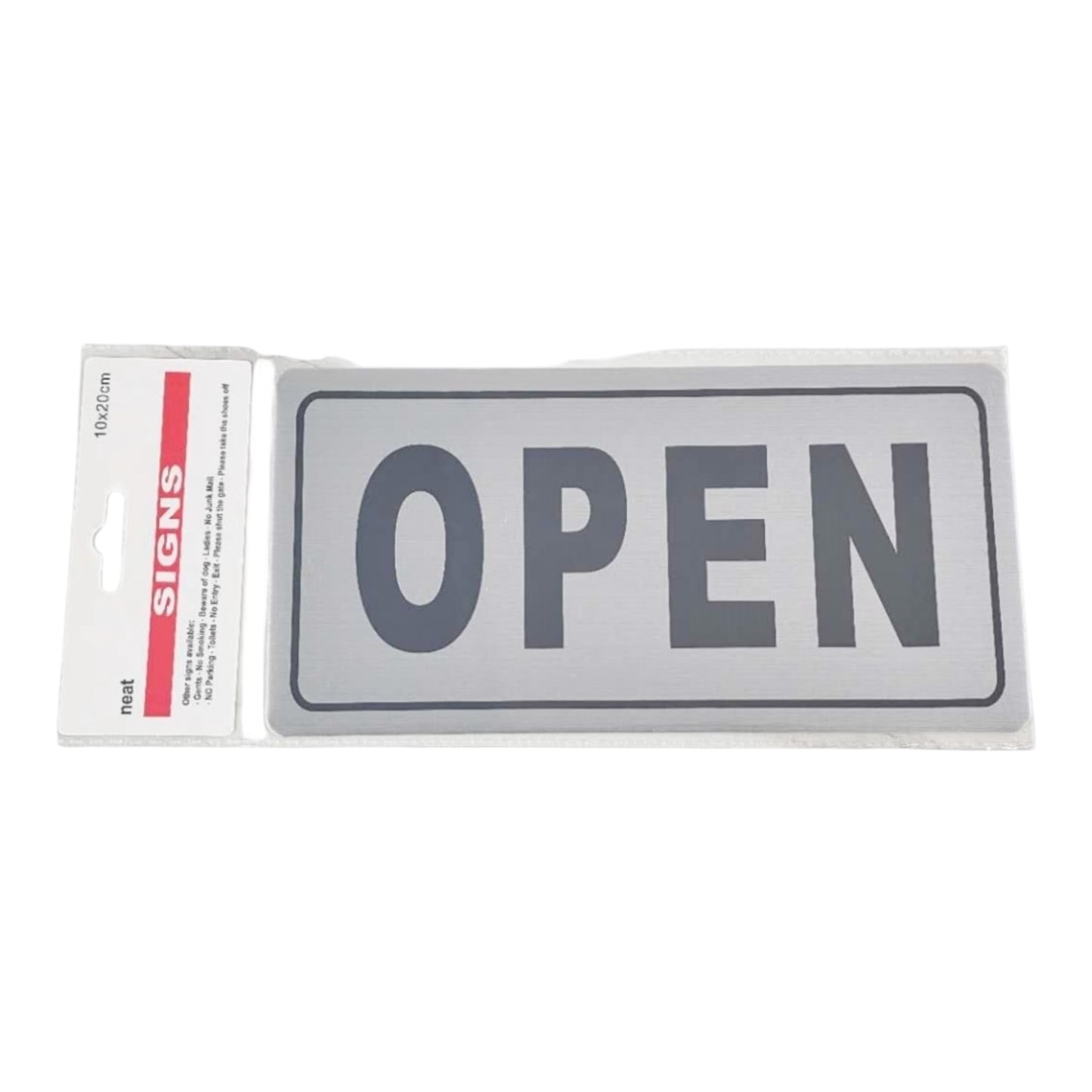 Self-Adhesive Sign "OPEN" Open 1pc 10*20cm Black