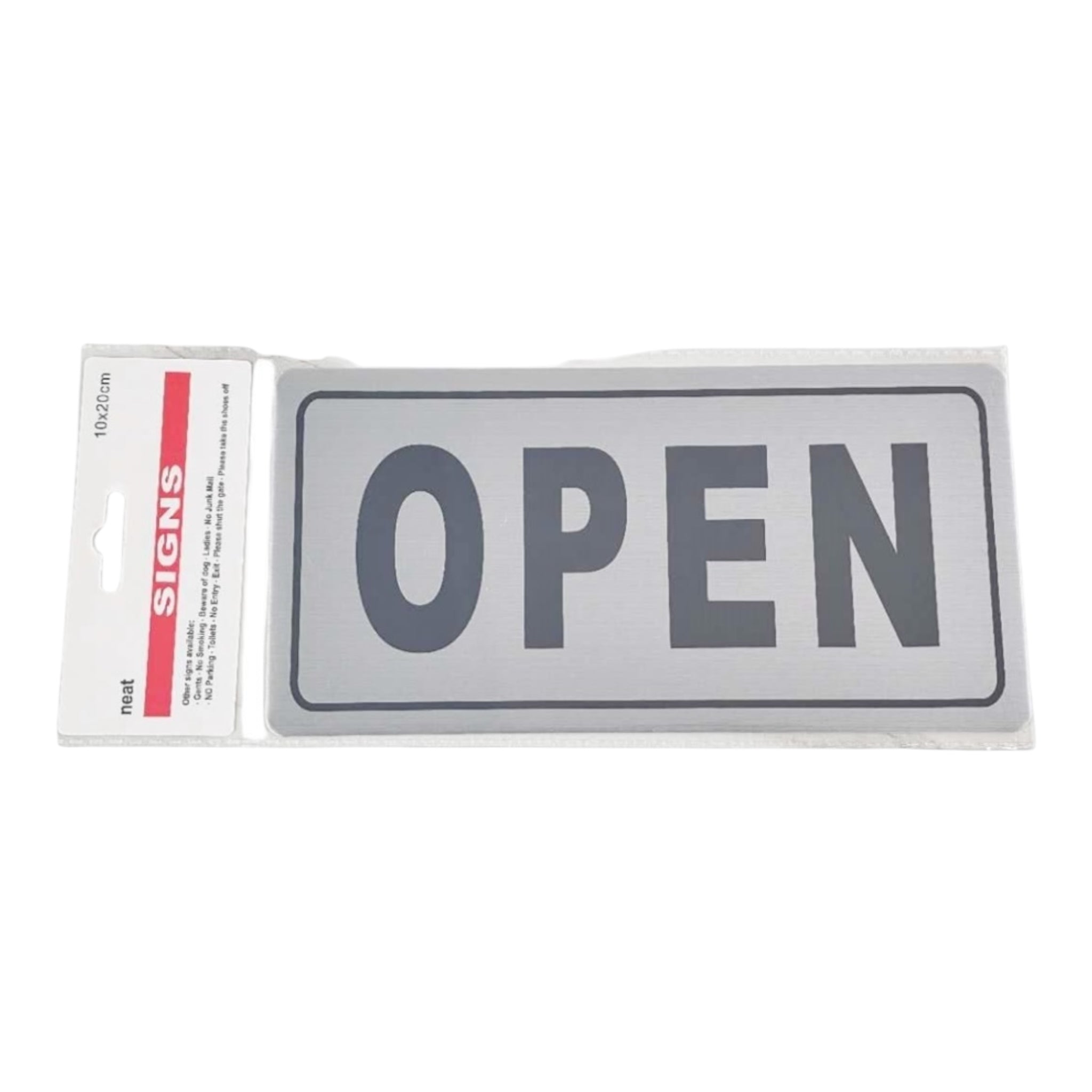 Πινακίδα Αυτοκόλλητη "OPEN" Ανοιχτά 1τμχ 10*20cm Μαύρο - Angel shopping