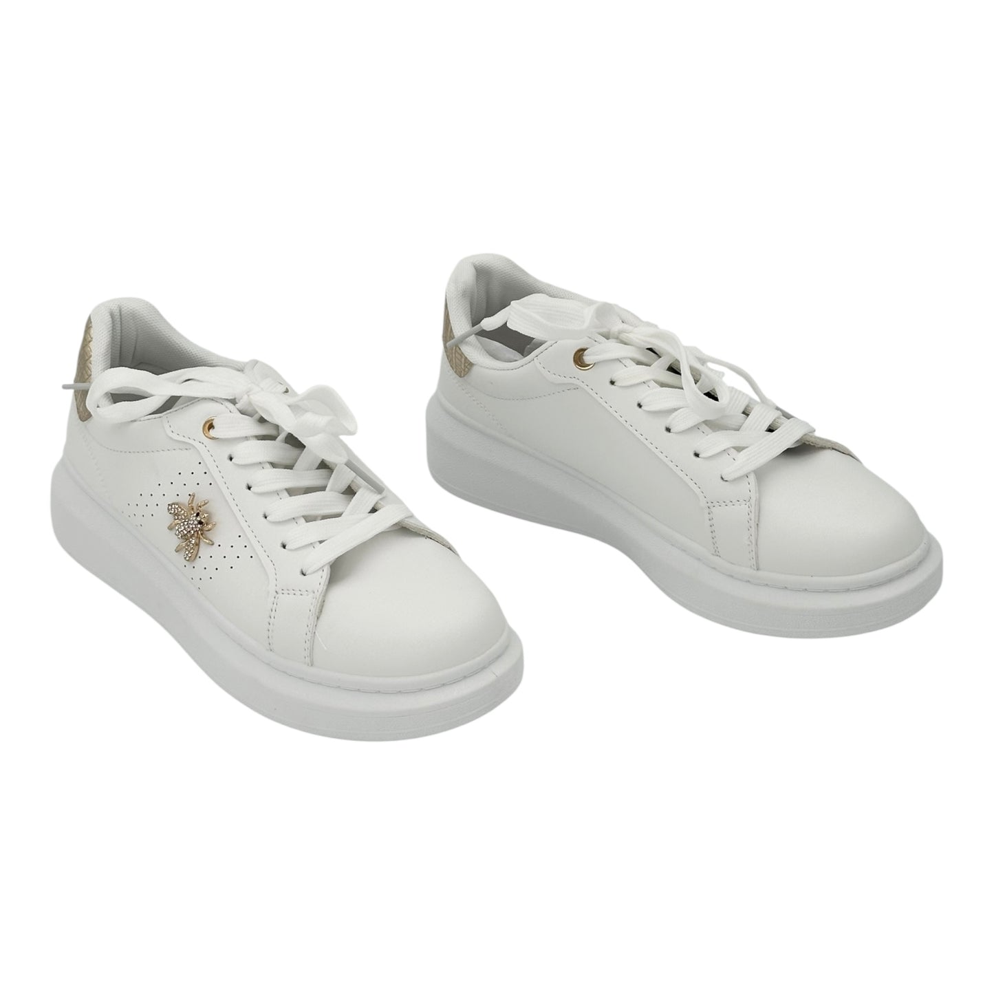 Angel Shopping δερμάτινα sneakers Gold