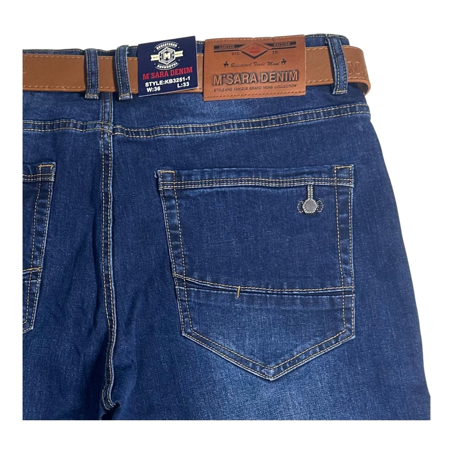 M’SARA Ανδρικό Τζιν Denim Μπλε
