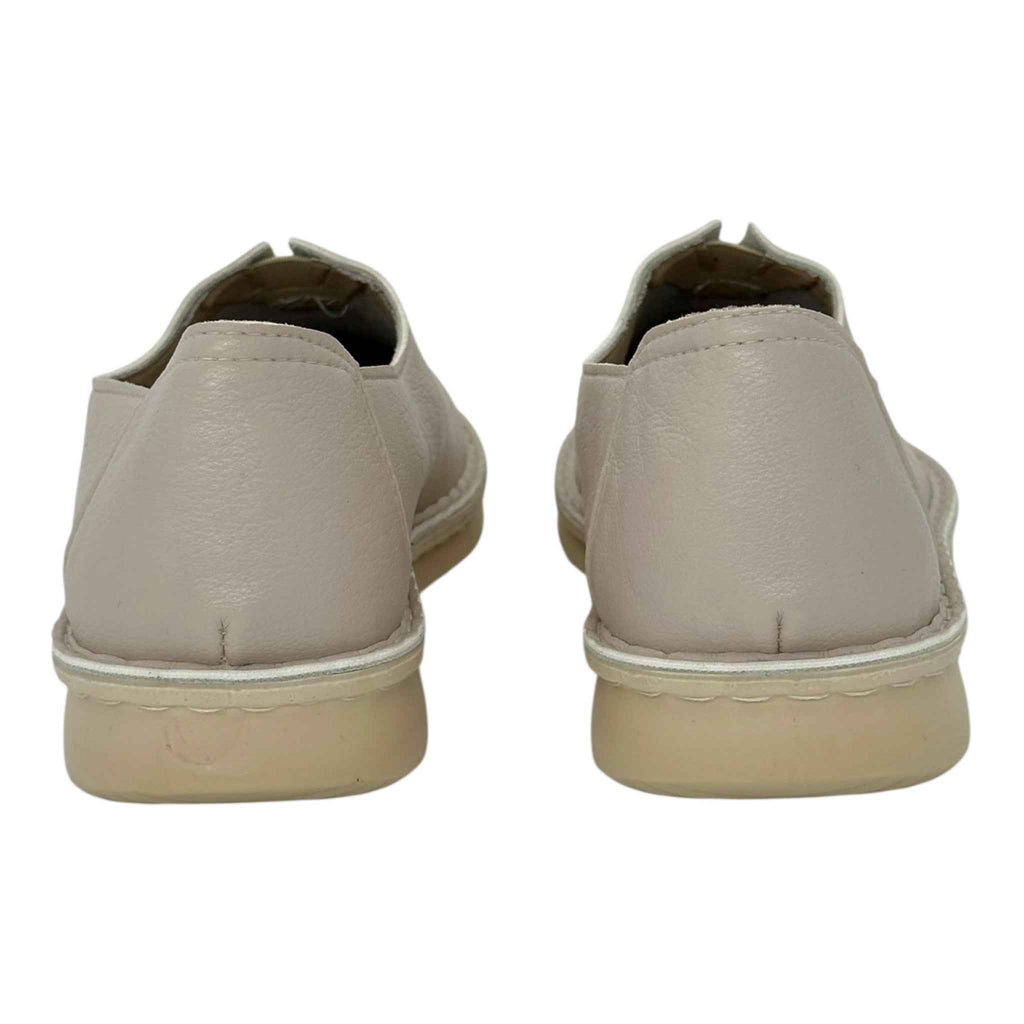 MIRA MAX Γυναικεία Δερμάτινα Slip-On Παπούτσια Beige