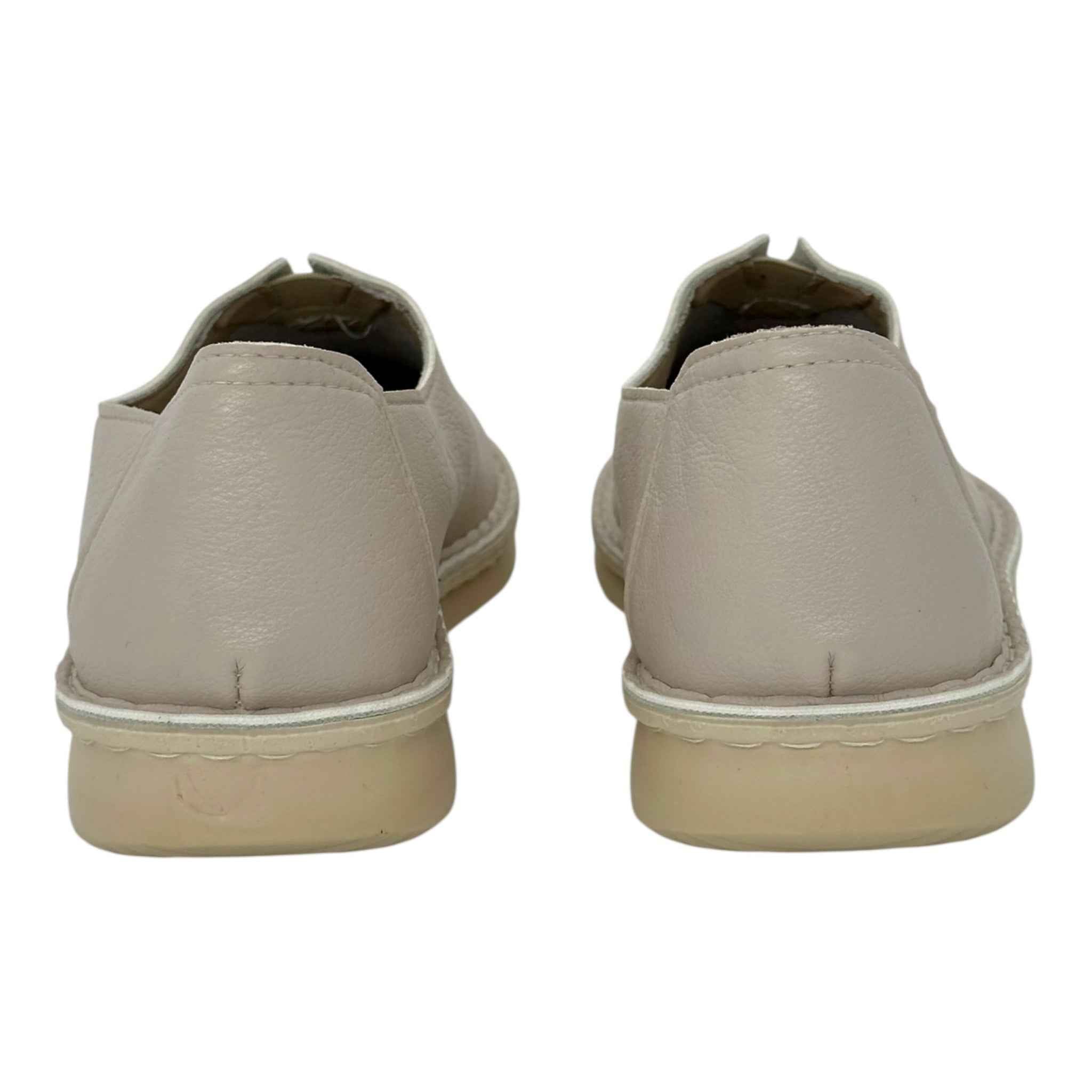 MIRA MAX Γυναικεία Δερμάτινα Slip-On Παπούτσια Beige