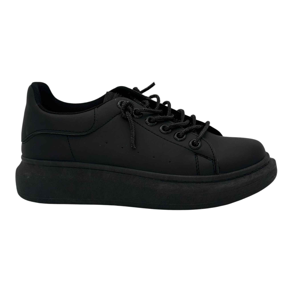 Angel Shopping δερμάτινα sneakers Μαύρο