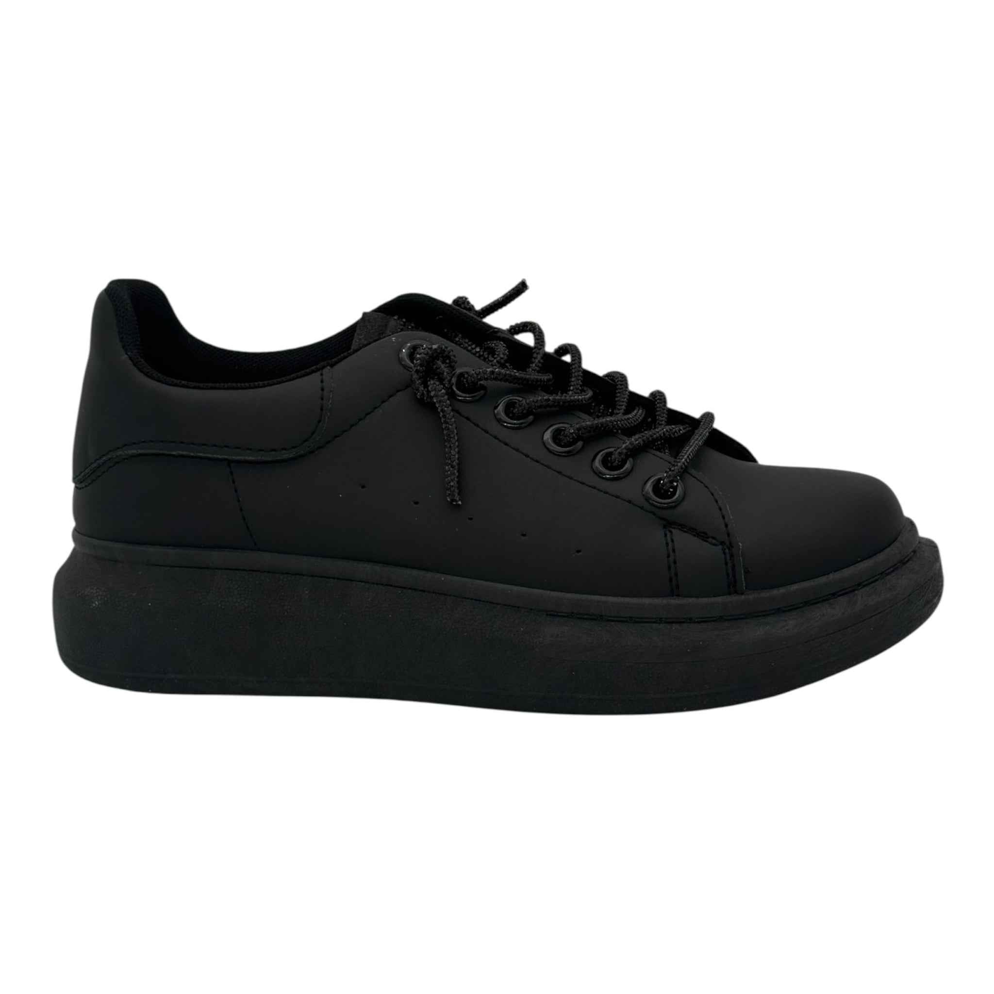 Angel Shopping δερμάτινα sneakers Μαύρο