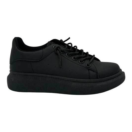 Angel Shopping δερμάτινα sneakers Μαύρο