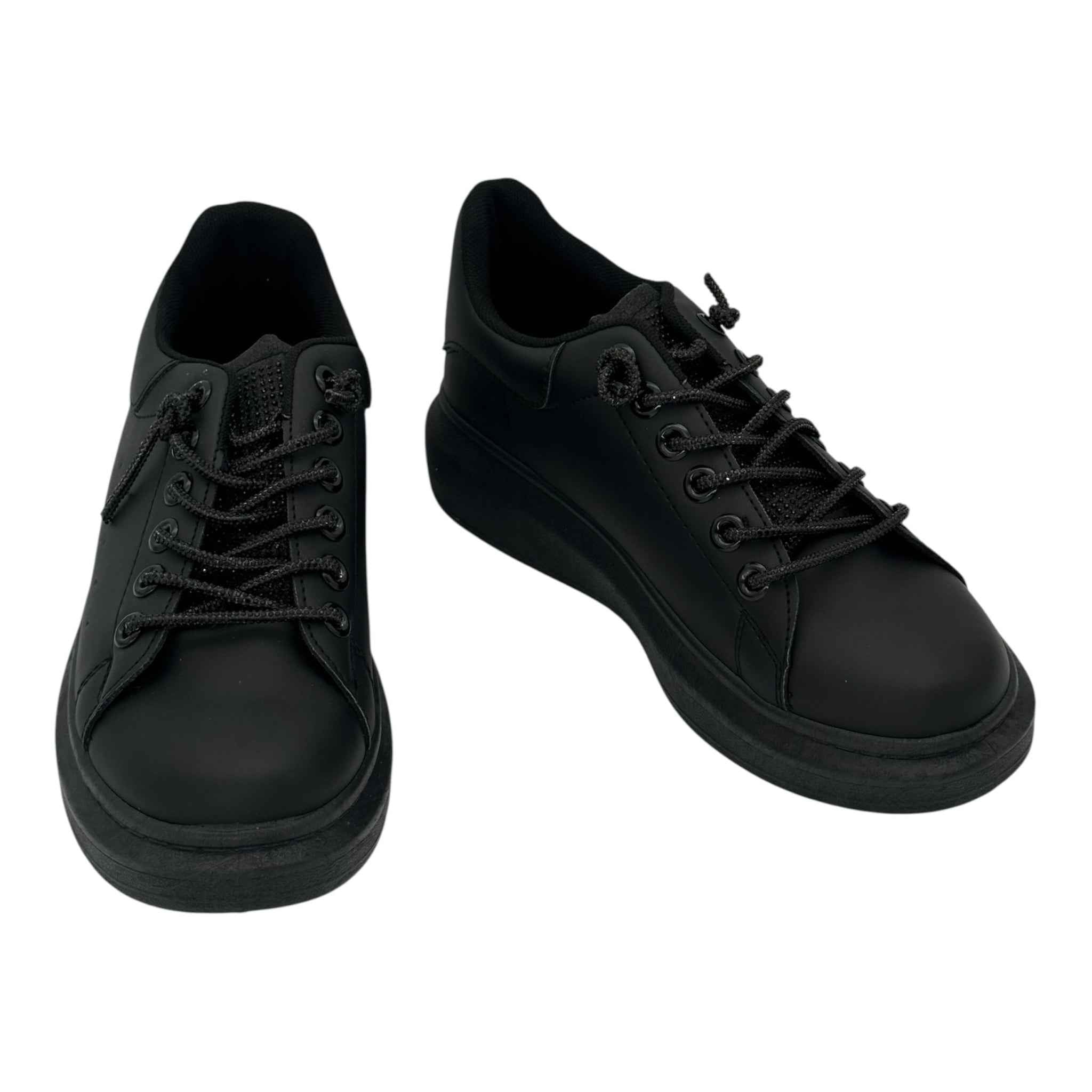Angel Shopping δερμάτινα sneakers Μαύρο