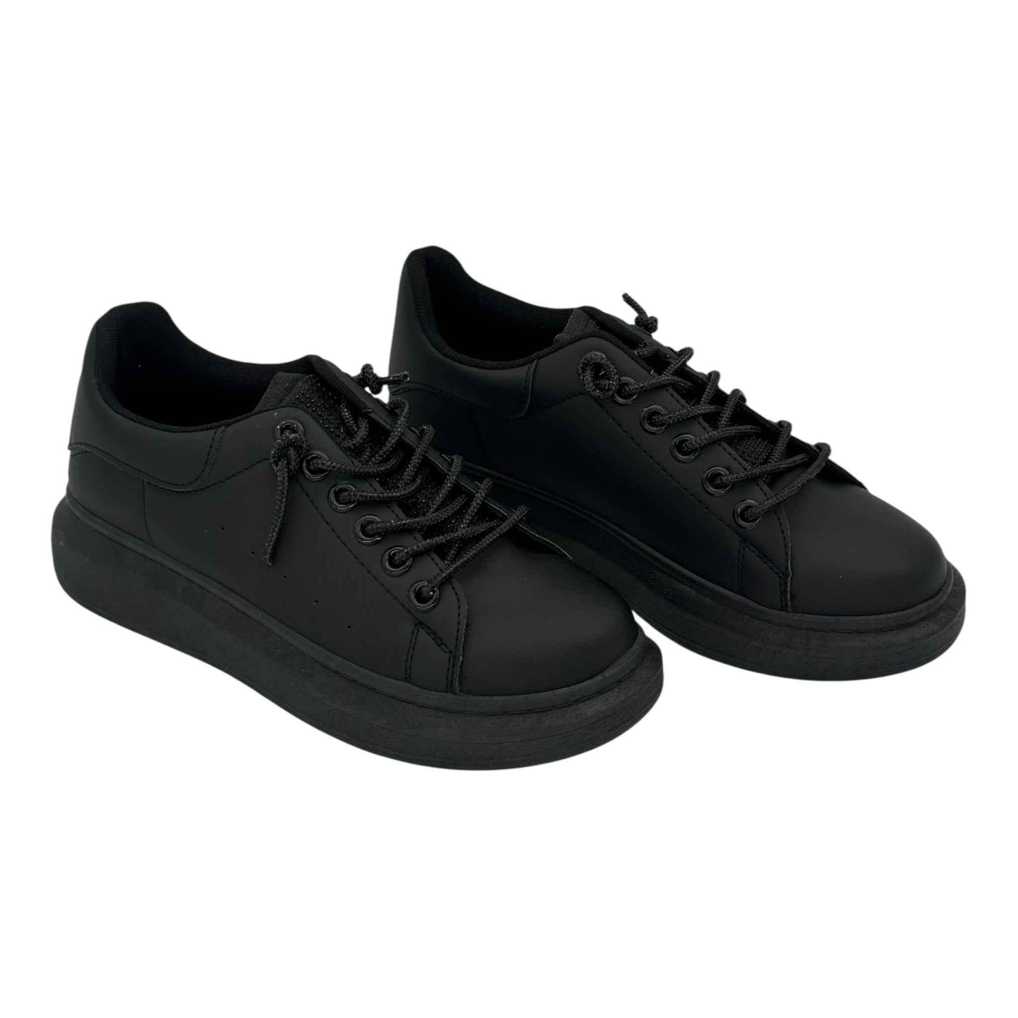 Angel Shopping δερμάτινα sneakers Μαύρο