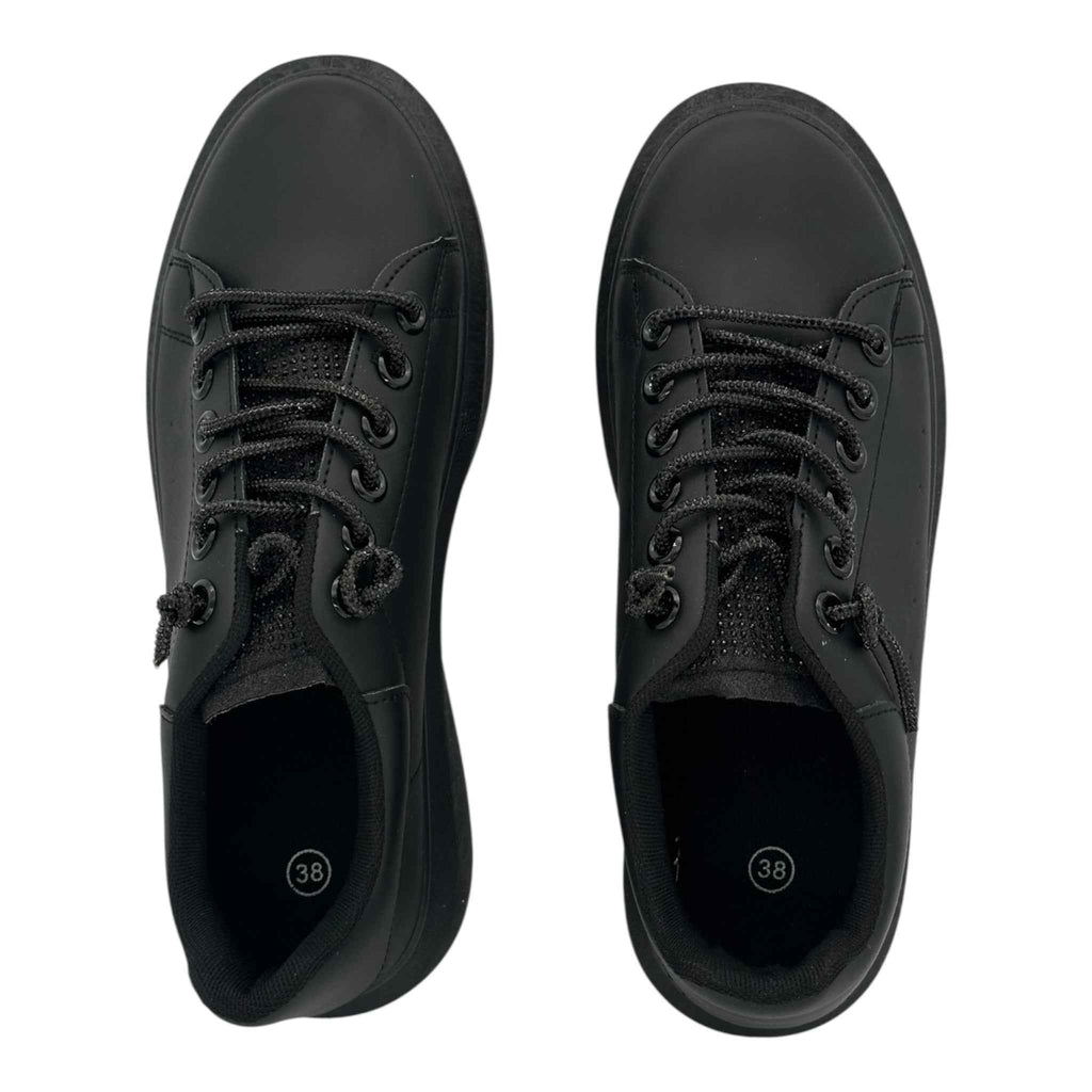 Angel Shopping δερμάτινα sneakers Μαύρο