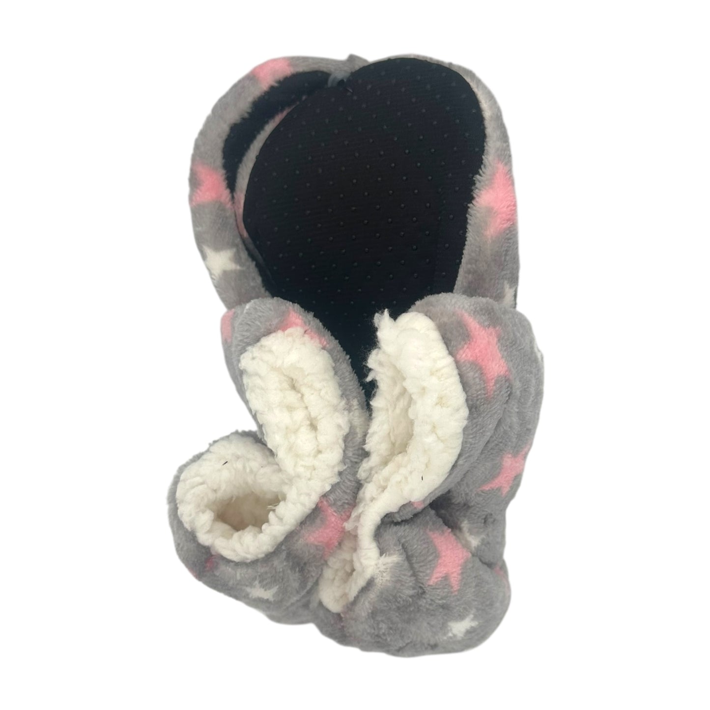 Angel Γυναικείες Παντόφλες Μποτάκια Fleece Γκρί