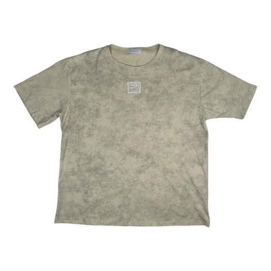 Angel Shopping Γυναικείο Oversized T-shirt με Vintage Πλύσιμο & Στρας Βερικοκί