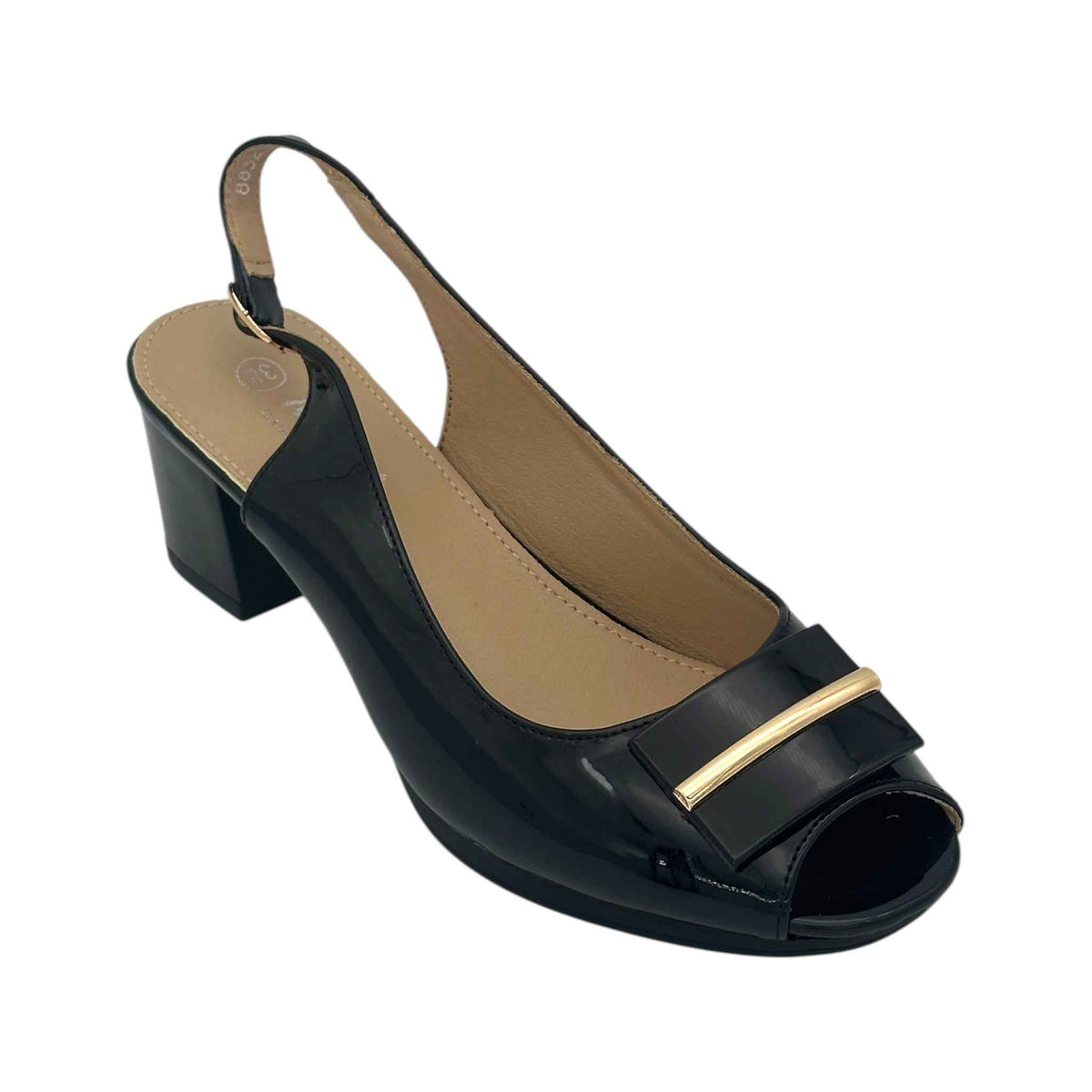 Mira Max Πέδιλα Peep Toe Μαύρα