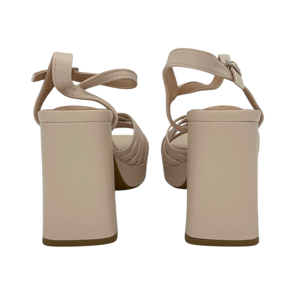 Bella Woman Πέδιλα με Ψηλό Τακούνι & Λεπτά Λουράκια Beige - Angel shopping