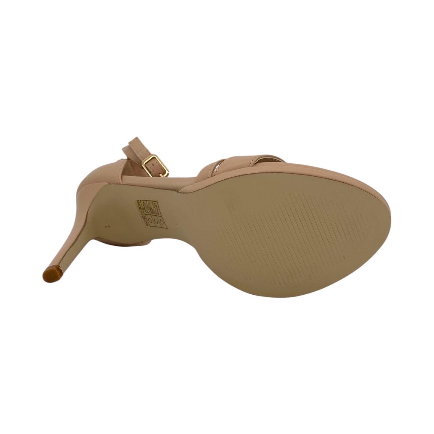 DIAMANTIQUE Women's Sandals with Chunky Heels Beige
