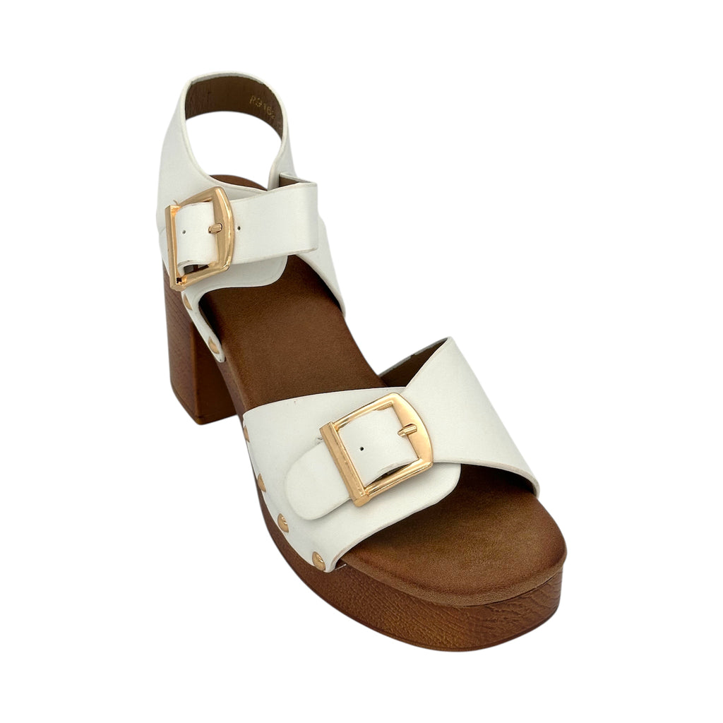 ALTA MODA Γυναικεία Πλατφόρμα Πέδιλα White - Angel shopping