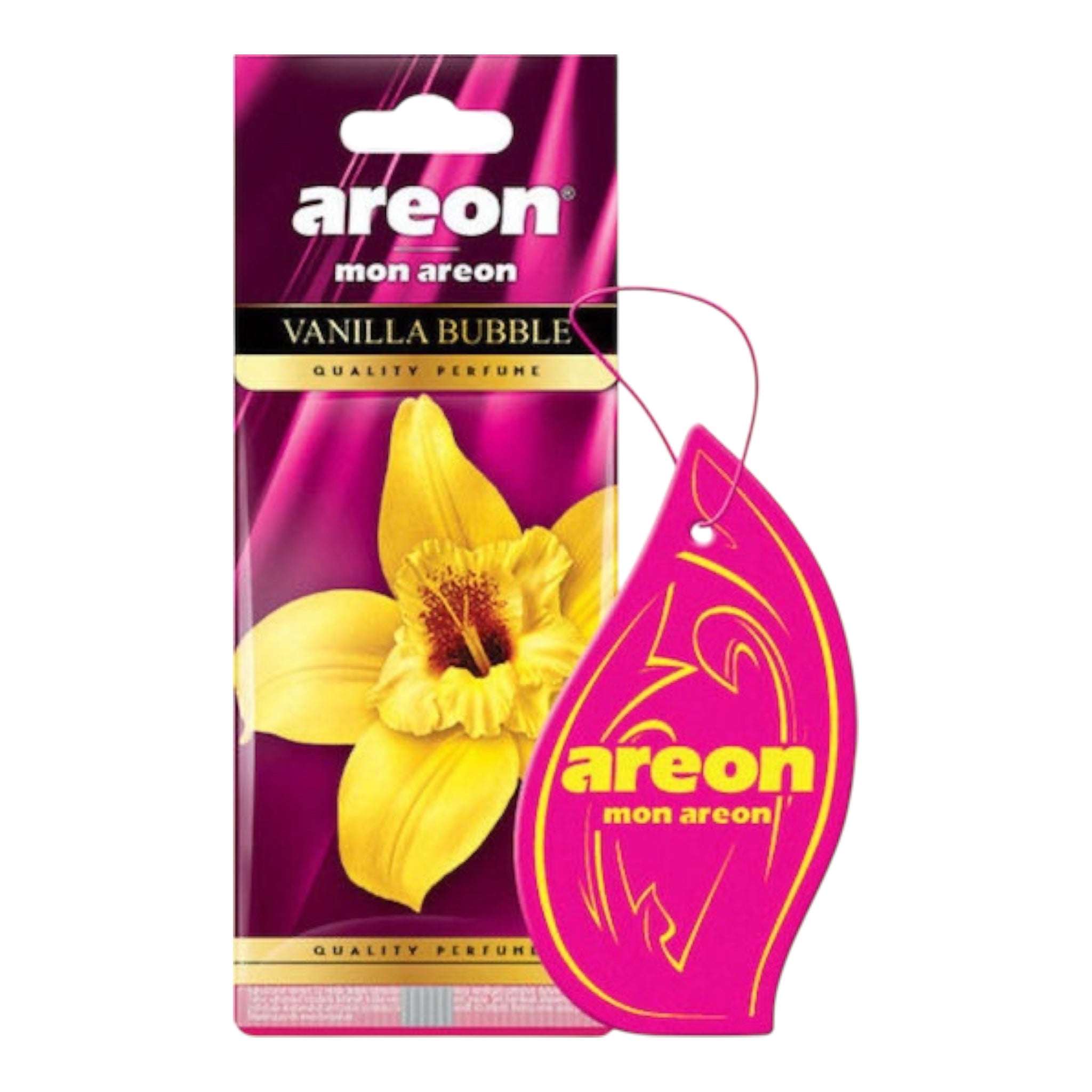 Areon Αρωματική Καρτέλα Κρεμαστή Αυτοκινήτου Mon Vanilla Bubble MA29 Χωρίς Χρώμα - Angel shopping