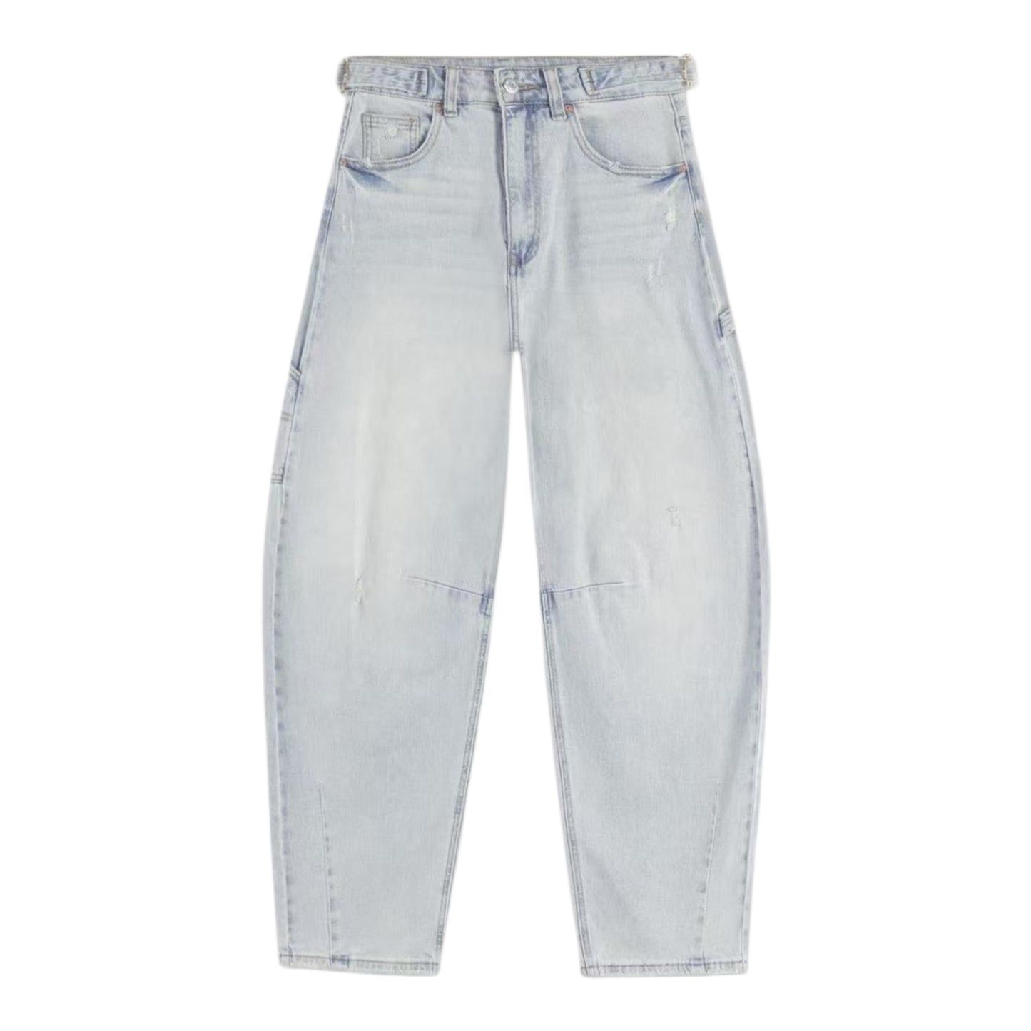 MISS BONBON Women's Balloon Jeans with Pockets Blue