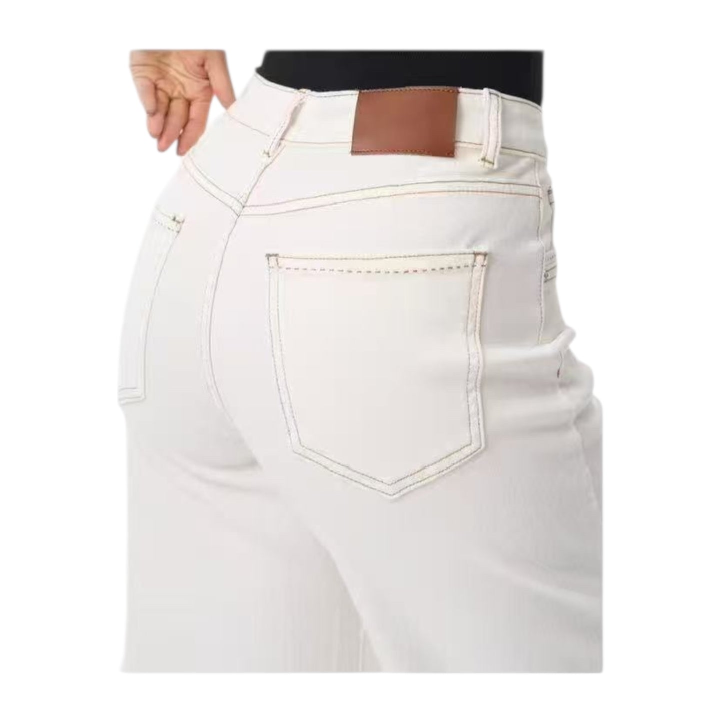 Angel Shopping Γυναικείο Τζιν Παντελόνι Wide Leg με Ελαστικότητα Λευκό