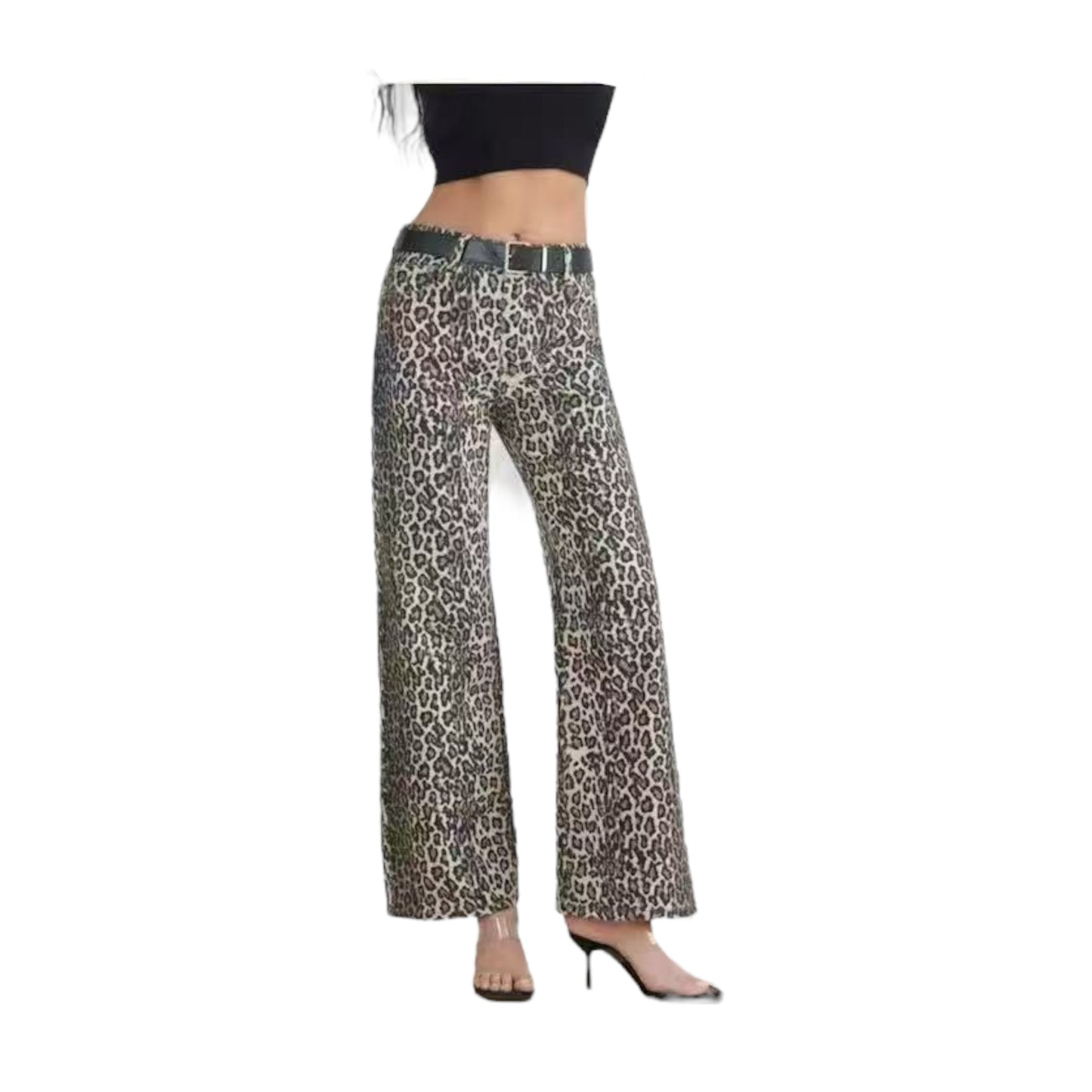 Miss Good MG7613 Women's Straight Pants Leopard