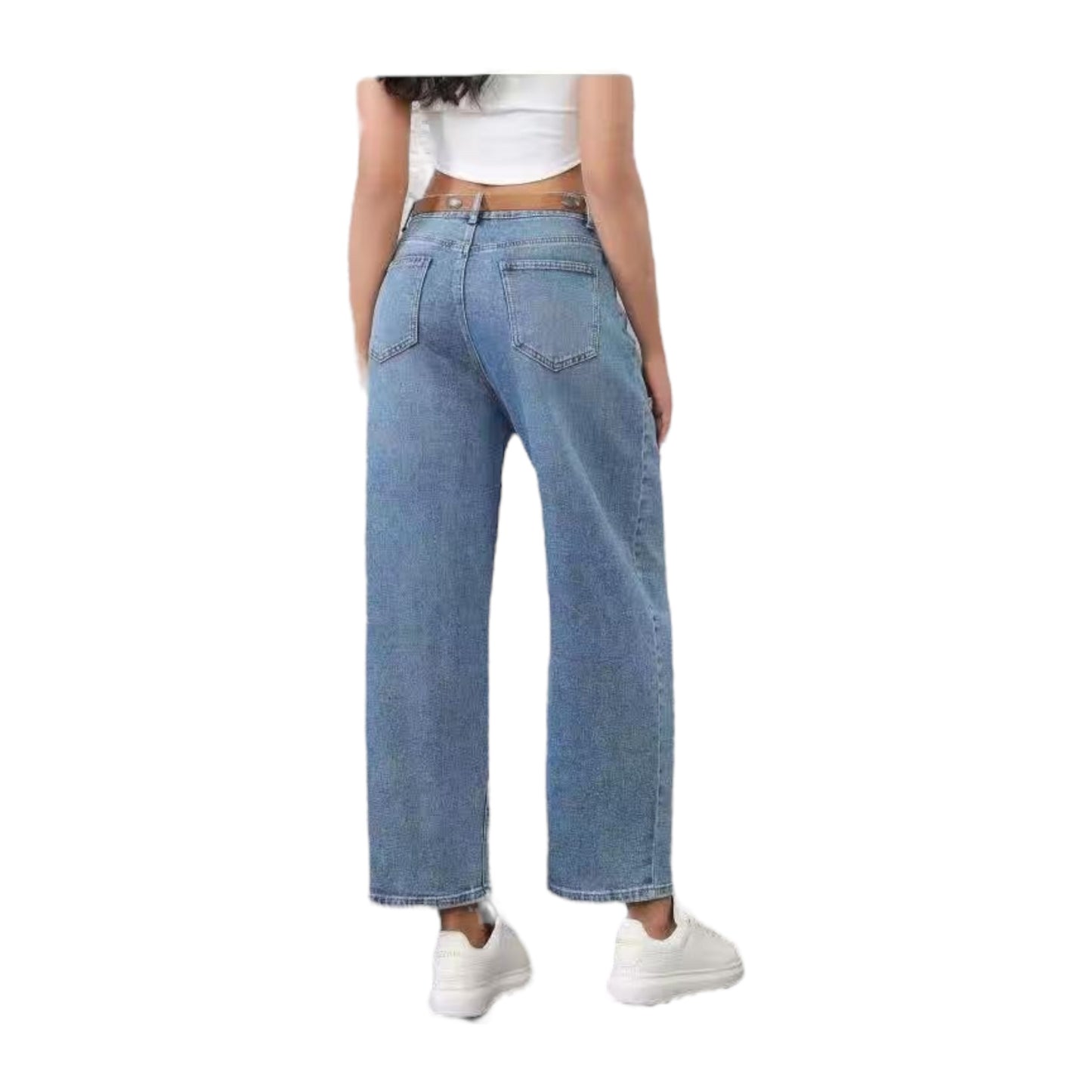 MISS GOOD Women's Vintage Balloon Blue Jeans