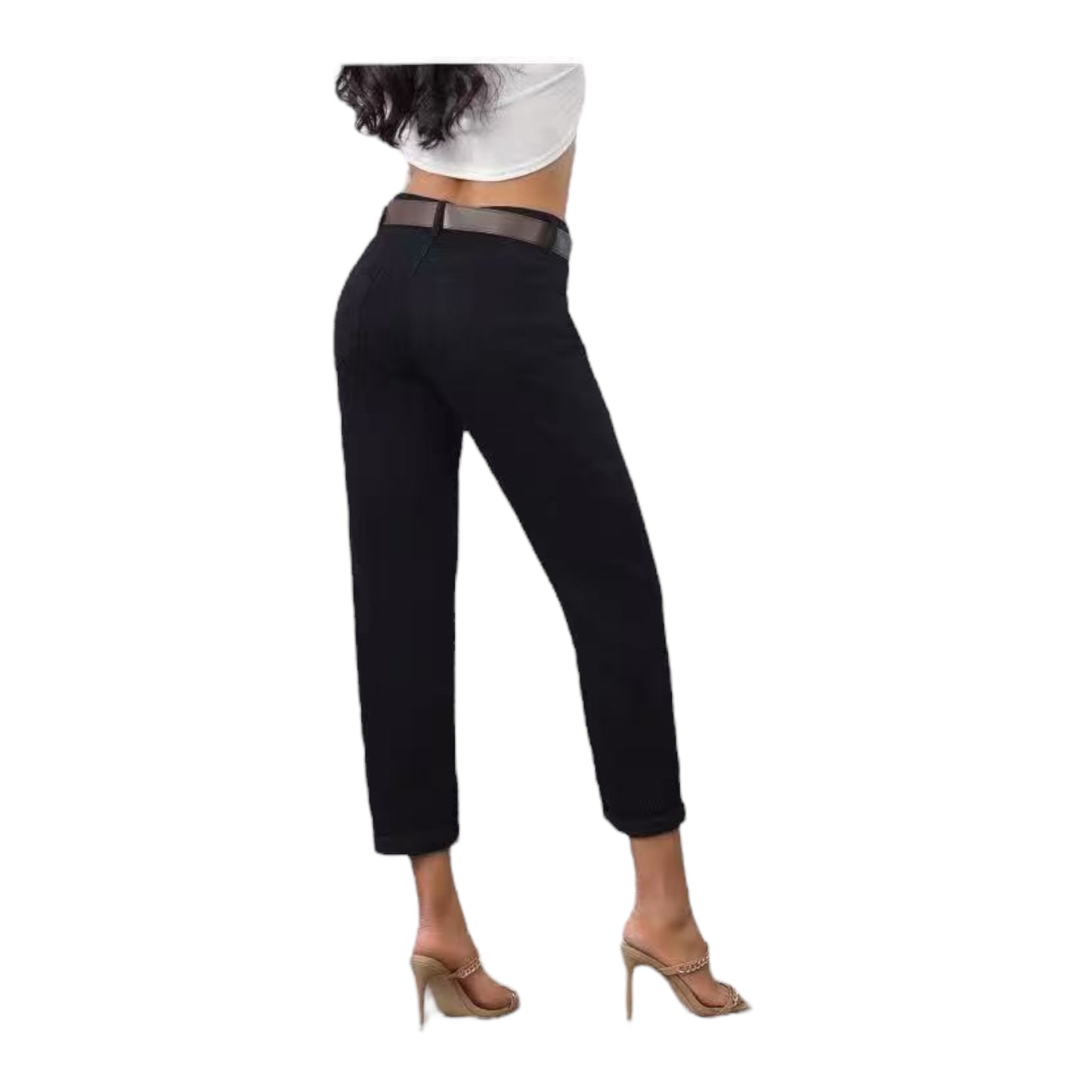 Miss Good Γυναικείο Τζιν Παντελόνι Mom Fit με Ζώνη & Ελαστικότητα Μαύρο