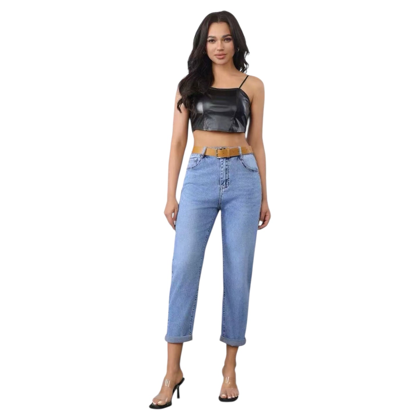 Miss Good Γυναικείο Τζιν Παντελόνι Mom Fit Μπλε