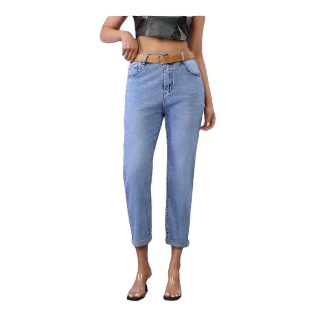 Miss Good Γυναικείο Τζιν Παντελόνι Mom Fit Μπλε - Angel shopping