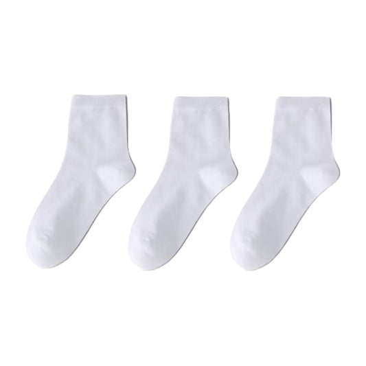 ANGEL SHOPPING Women's Socks Set of 3 Pairs White