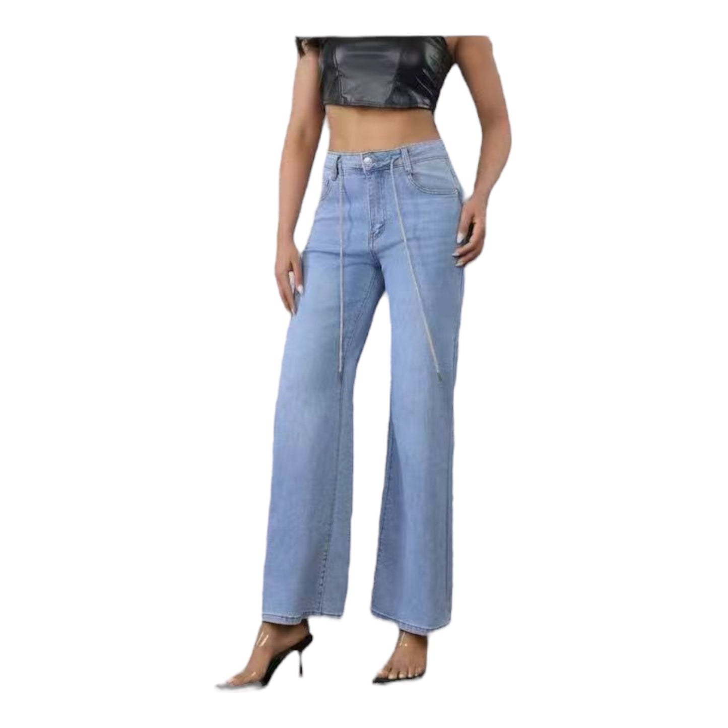 MISS GOOD Γυναικείο Ψηλόμεσο Jean Παντελόνι Μπλε