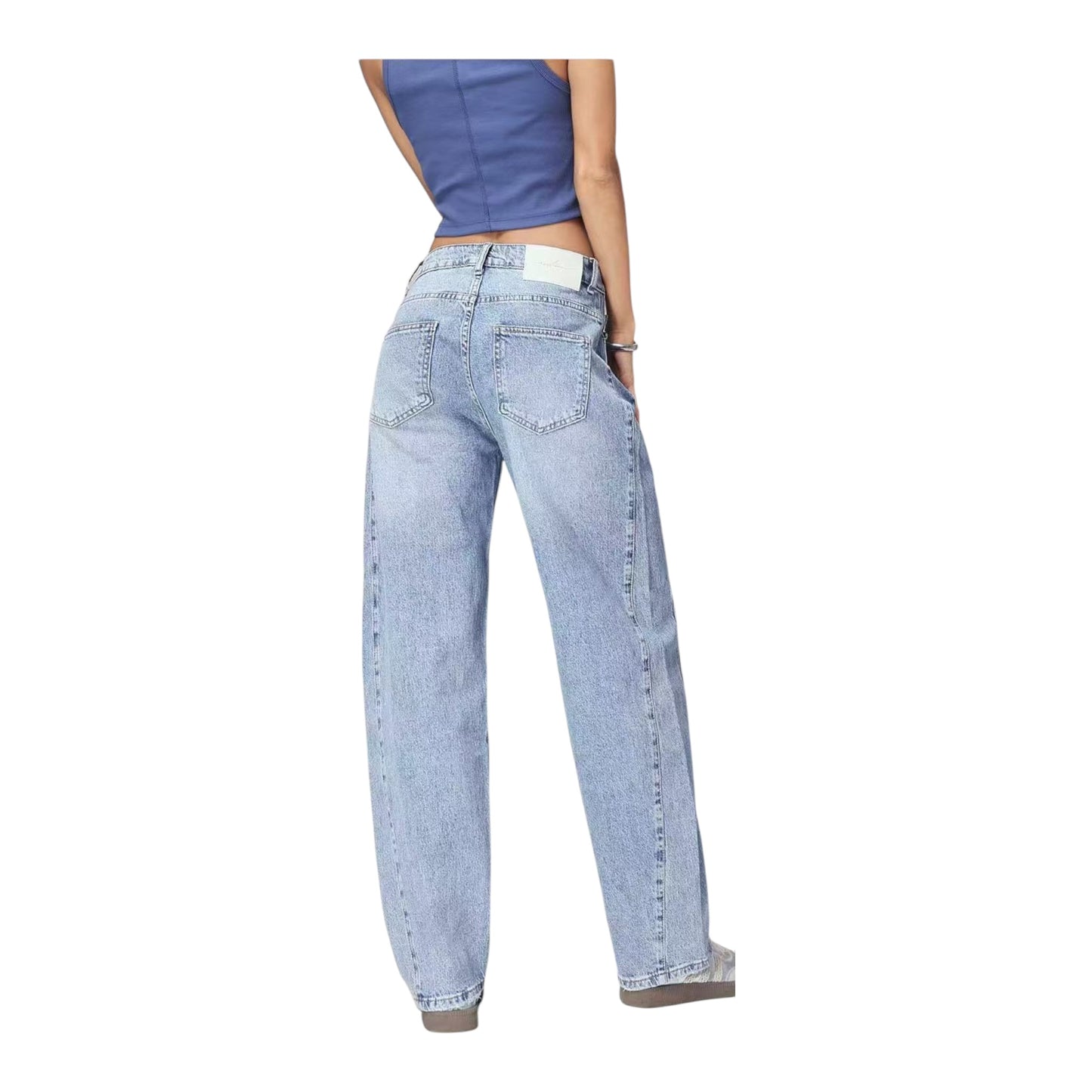 Angel Shopping Γυναικείο Ψηλόμεσο Jean Παντελόνι σε Γραμμή Barrel Μπλε