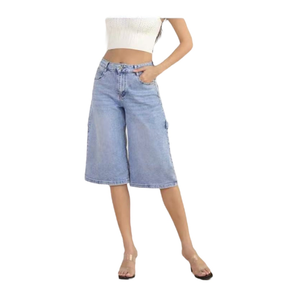 MISS GOOD Γυναικεία Denim Βερμούδα σε Ίσια Γραμμή Μπλε - Angel shopping