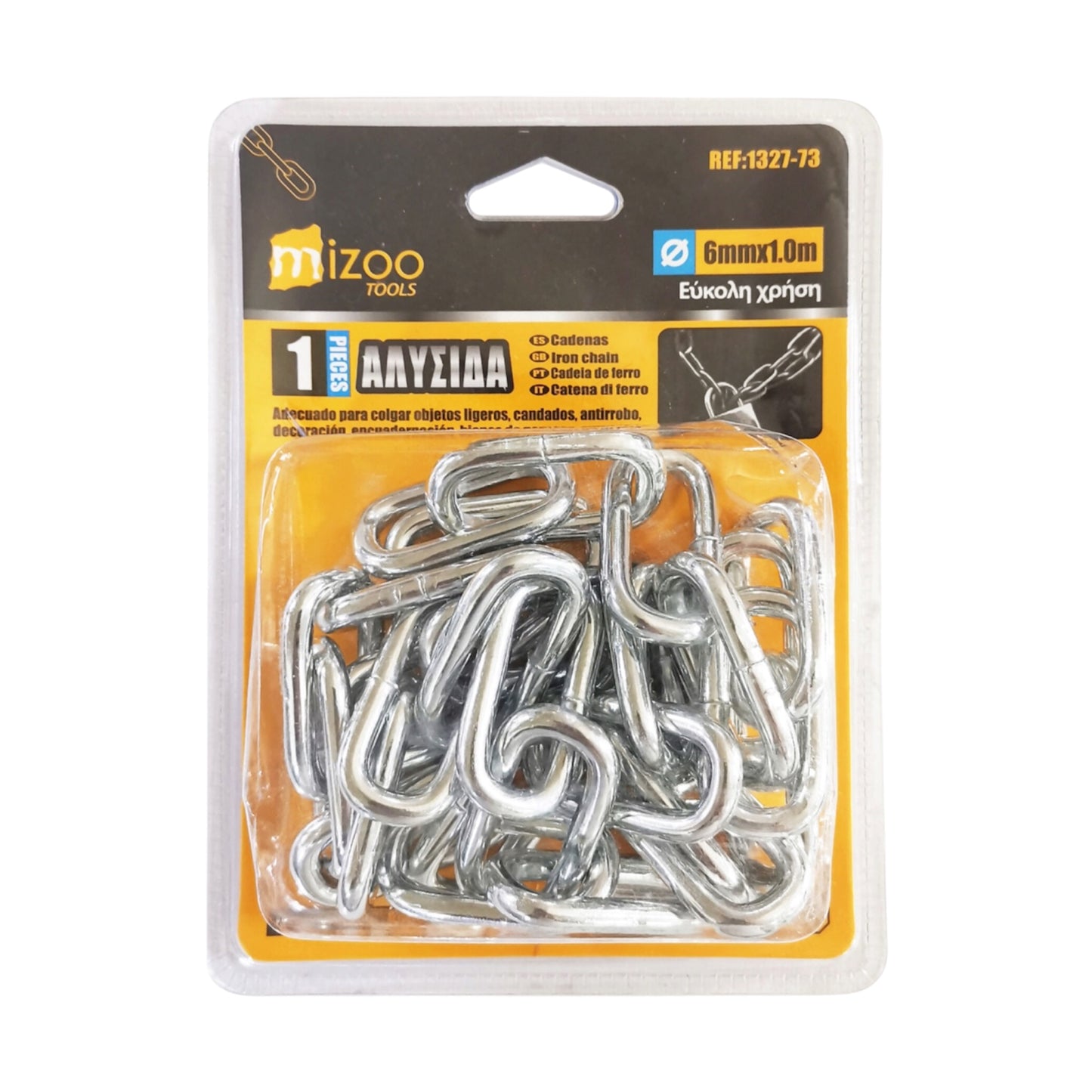 Αλυσίδα Με Μακρύ Κρίκο 6mm x 1m Γαλβανιζέ