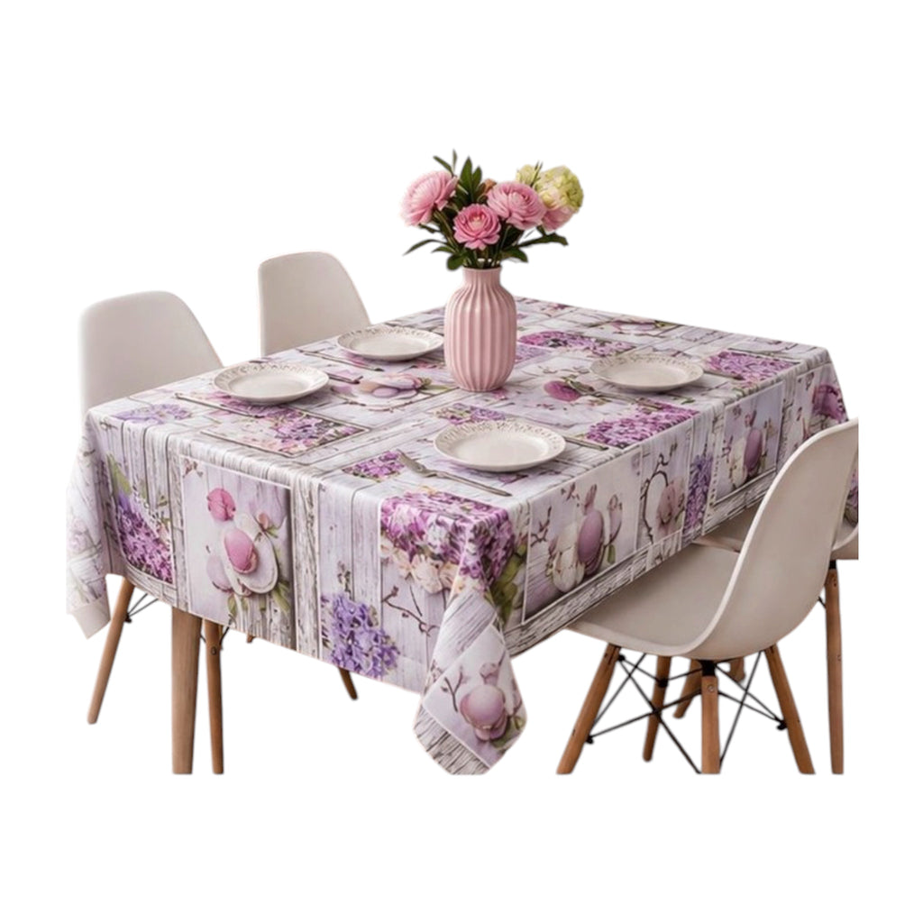 Τραπεζομάντηλο PVC Αδιάβροχο 140*180cm με Σχέδιο Λουλούδια Ροζ - Angel shopping
