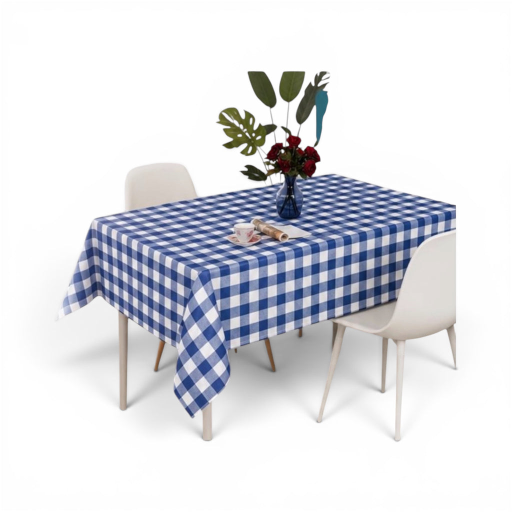 Τραπεζομάντηλο PVC Αδιάβροχο 140*180cm με Σχέδιο Καρό Μπλε - Angel shopping