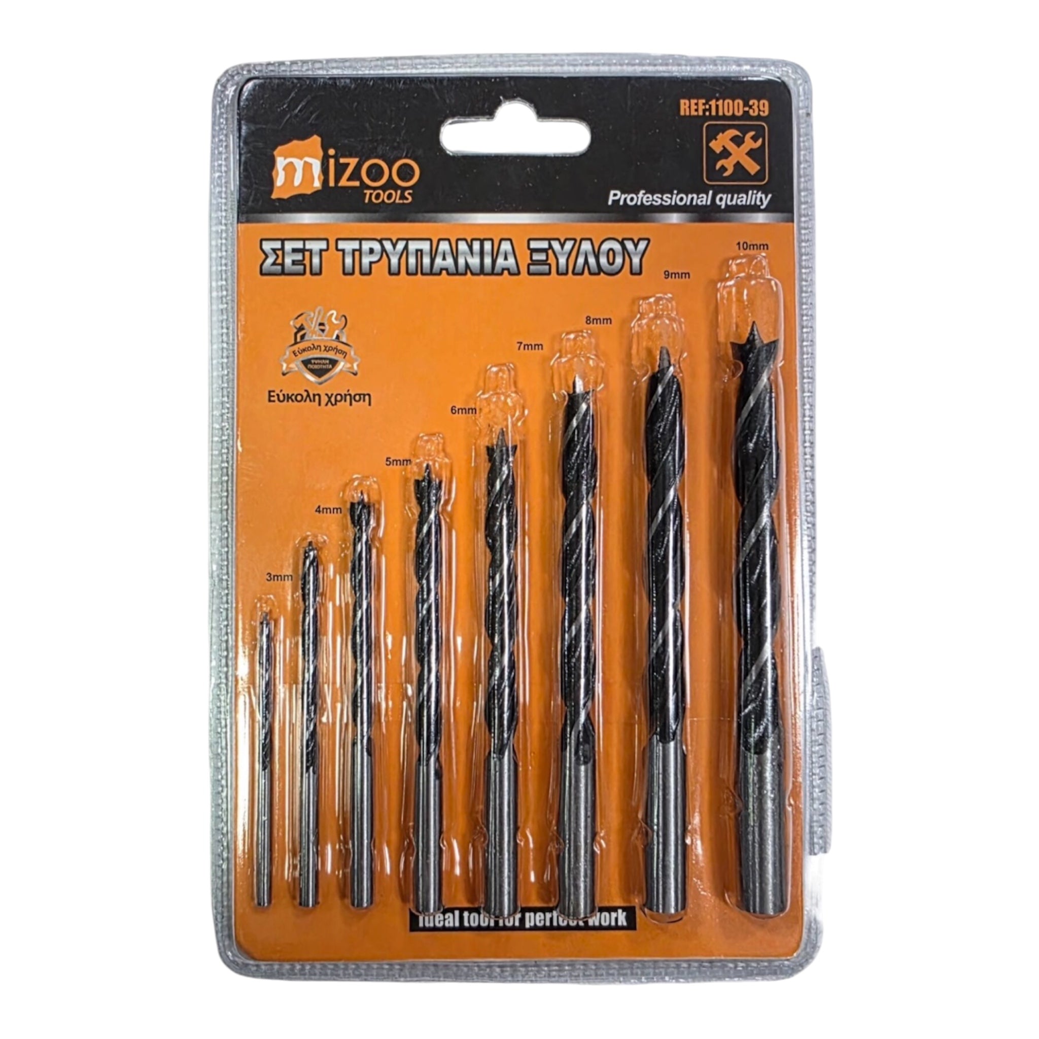Mizoo Σετ Τρυπάνια Ξύλου 3–10mm 8τμχ 1100-39