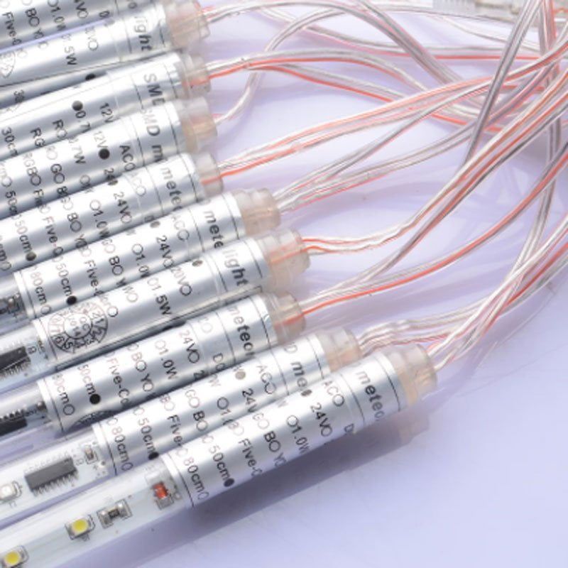 Χριστουγεννιάτικη LED Βροχή Μετεωριτών 8τμχ x 50cm Θερμός Φωτισμός - Σταγόνες Σταλακτίτες - Christmas fallnig rain