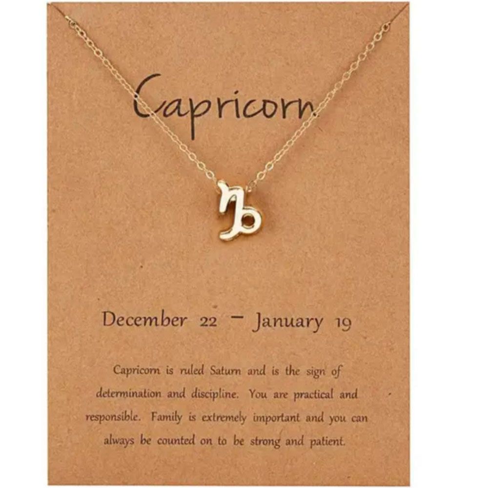 Ατσάλινο Κολιέ Με Ζώδιο (Αιγόκερως) Χρυσό