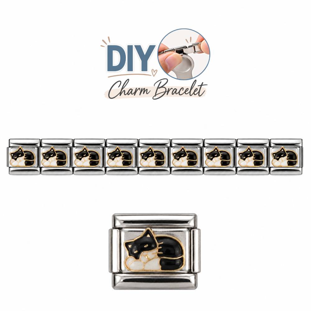 Ατσάλινα Στοιχεία DIY Βραχιολιού με Γάτα