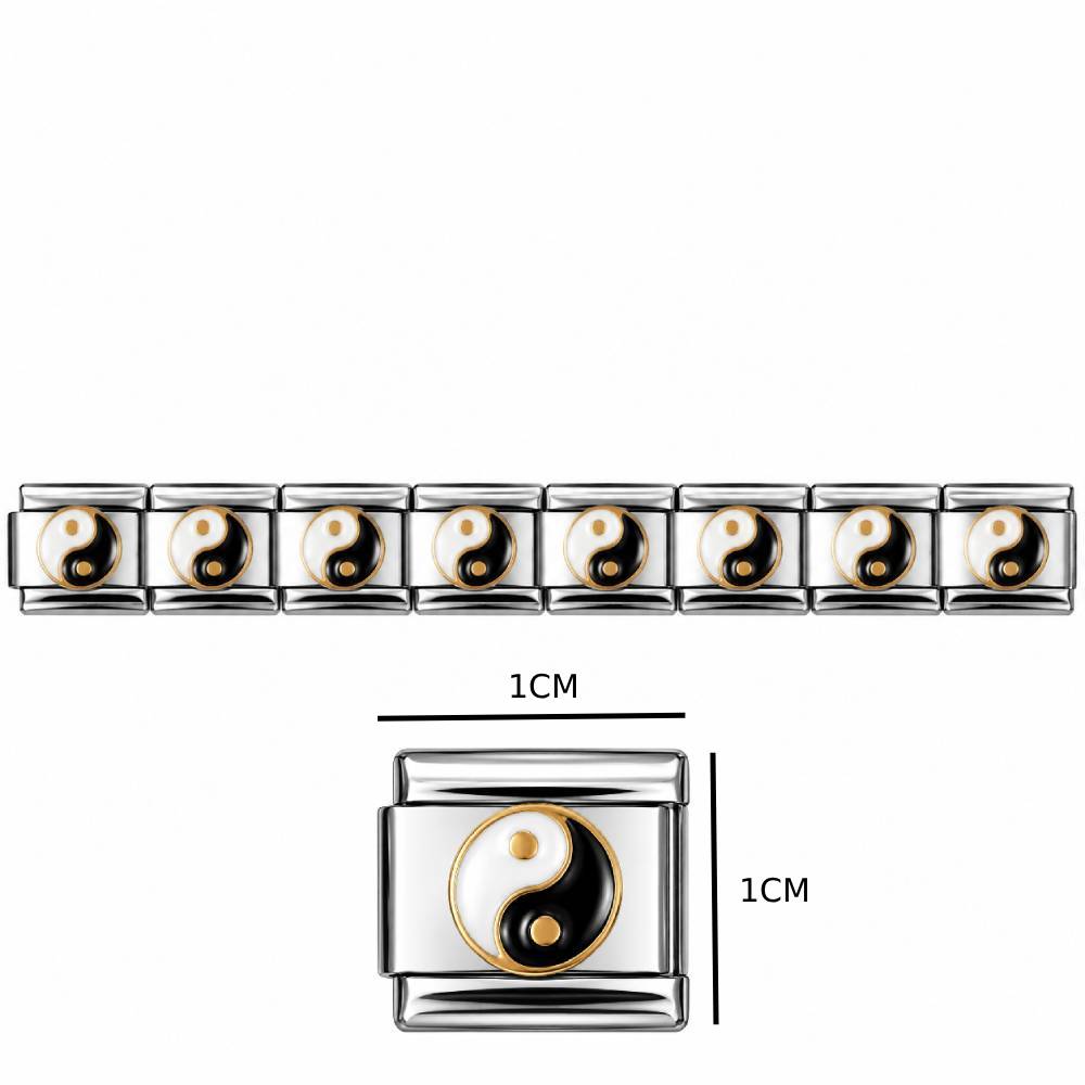 Ατσάλινα Στοιχεία DIY Βραχιολιού Yin Yang
