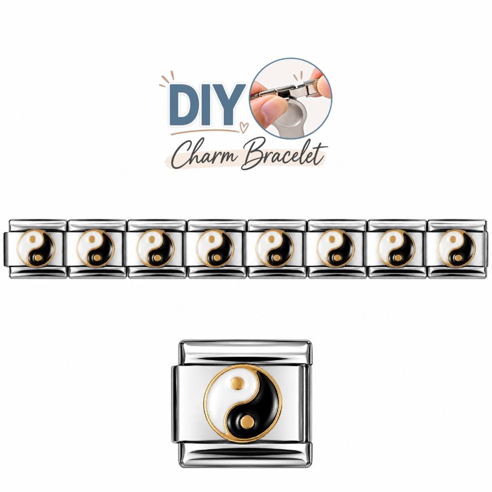 Ατσάλινα Στοιχεία DIY Βραχιολιού Yin Yang