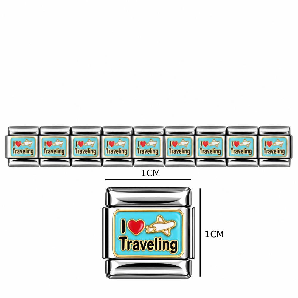 Ατσάλινα Στοιχεία DIY Βραχιολιού I Love Traveling
