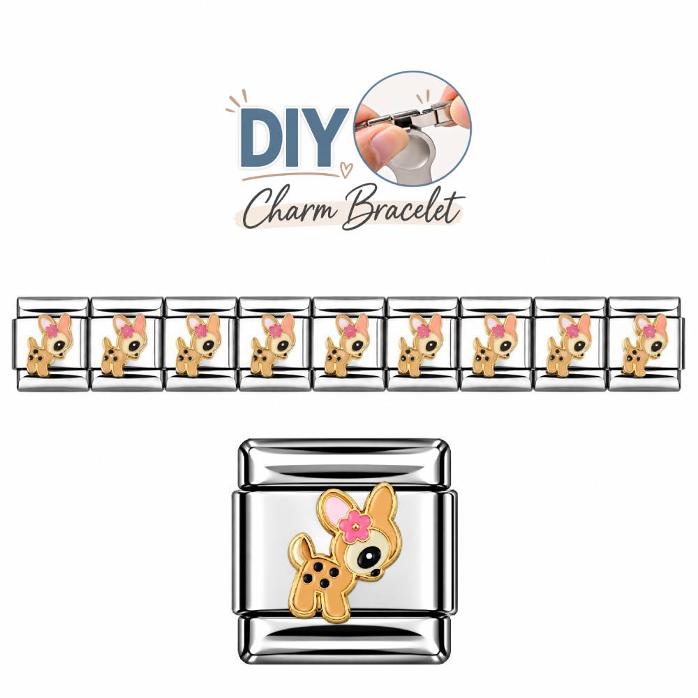 Ατσάλινα Στοιχεία DIY Βραχιολιού Ελαφάκι
