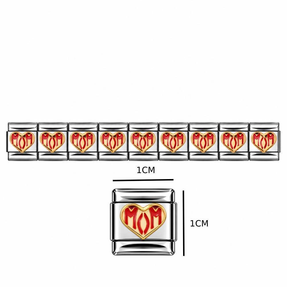Ατσάλινα Στοιχεία DIY Βραχιολιού Καρδιά MOM