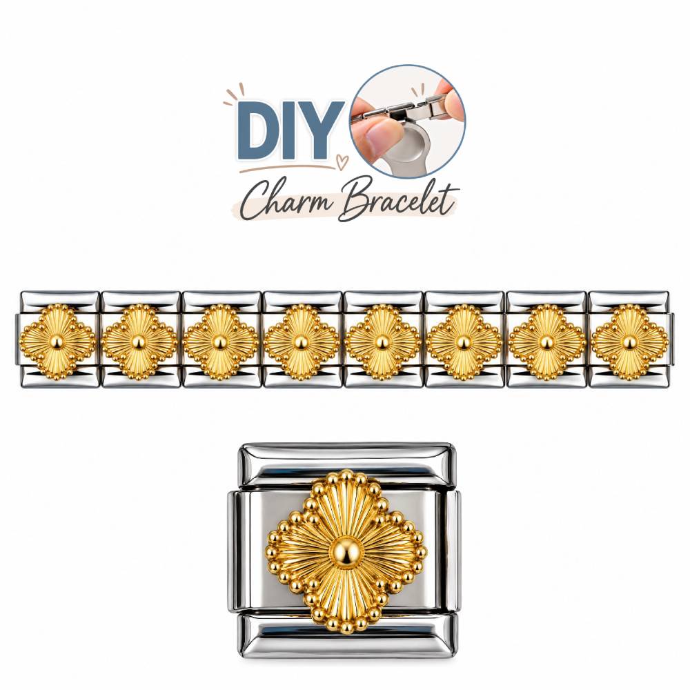 Ατσάλινα Στοιχεία DIY Βραχιολιού Χρυσό Μοτίβο