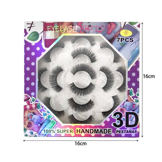 Βλεφαρίδες 3D 7 ζευγάρια 14τμχ - Eyelash artist handmade